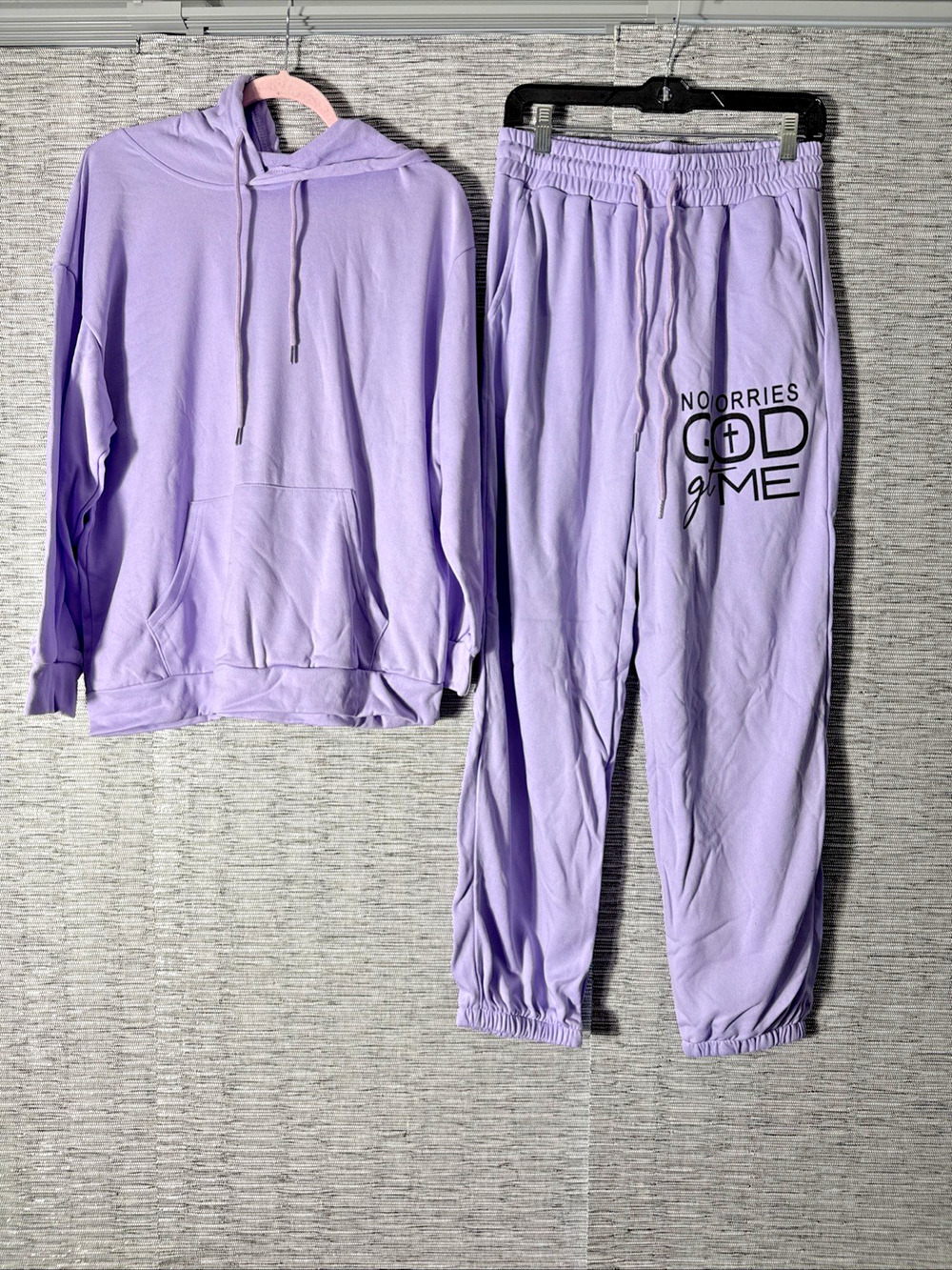 FME God Got Me Set Sweatshirt & Joggers, Lavendar, Large
